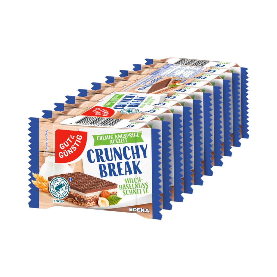 GUT&GÜNSTIG Milch-Haselnussschnitte 10x25g