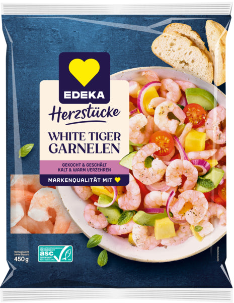 ASC EDEKA Herzstücke White Tiger Garnelen gekocht 450g