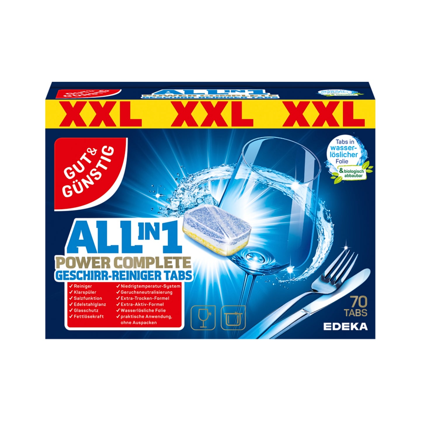 GUT&GÜNSTIG All-in-One Geschirrreiniger Tabs XL 70WL 1,26kg