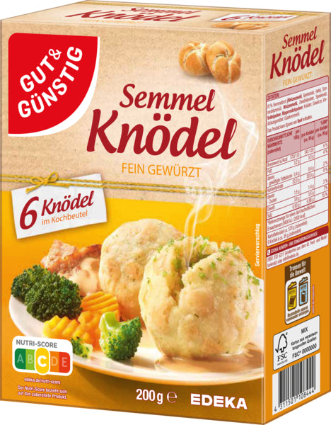 GUT&GÜNSTIG Semmel-Knödel im 6er Kochbeutel 200g