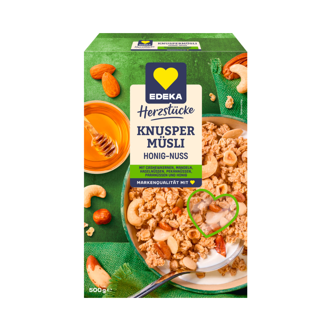 EDEKA Herzstücke Knuspermüsli Honig-Nuss 500g