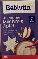 Bebivita Milchbrei ohne Zuckerzusatz Abendbrei Milchreis Apfel 500g
