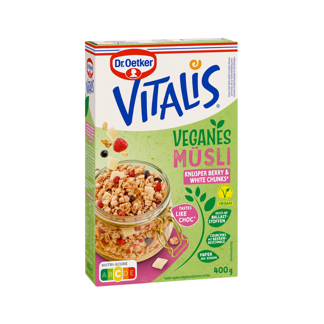 Dr.Oetker Vitalis Vegan Knusper Berry White Chunks 400g