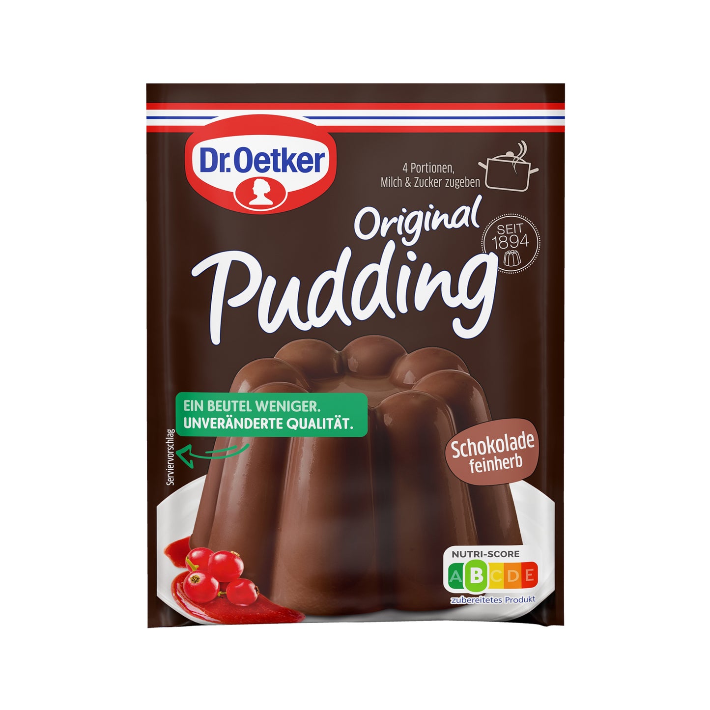 Dr.Oetker Original Pudding Schokolade feinherb für 1l 2ST 96,6g