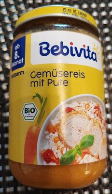 Bio Bebivita Gemüsereis mit Pute ab 8.Monat 220g