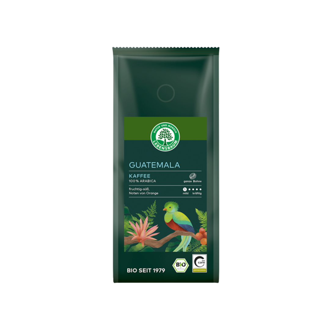 Bio Lebensbaum Guatemala Kaffee ganze Bohne 250g