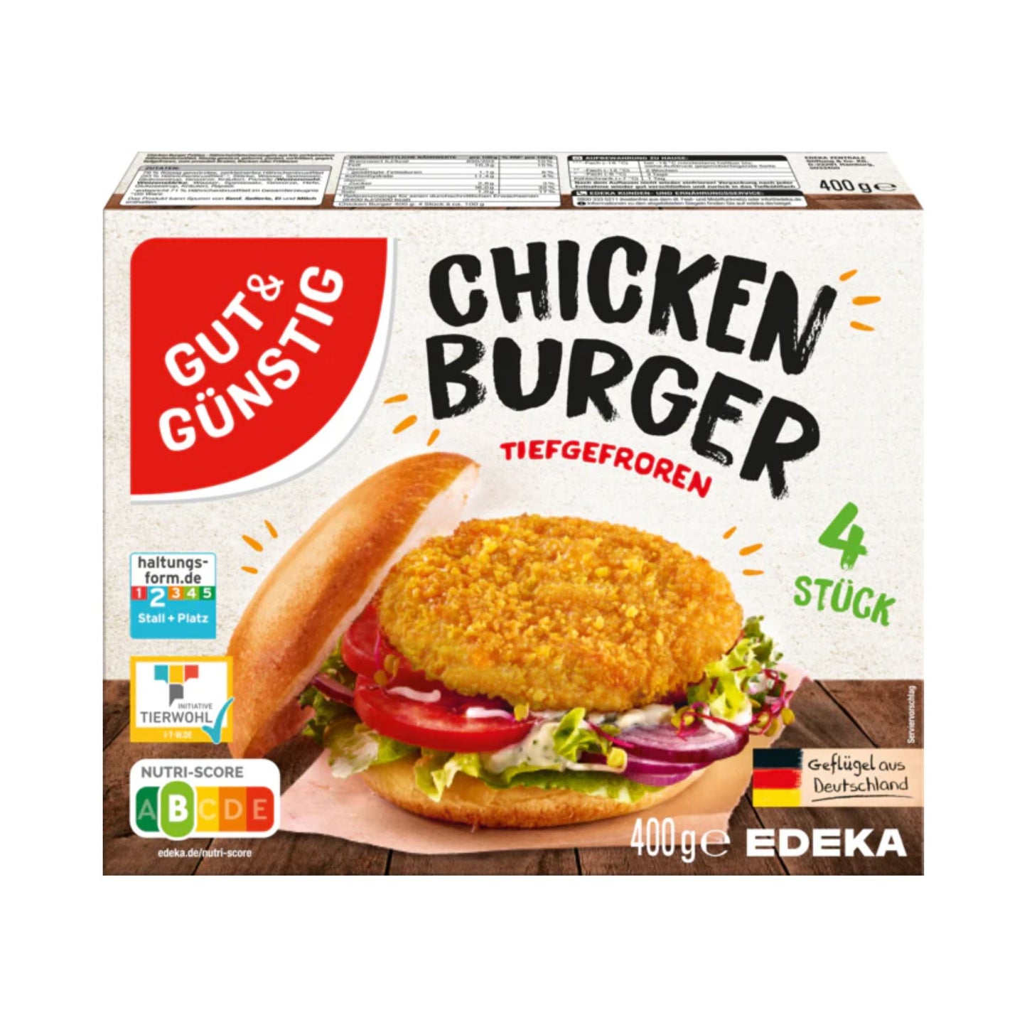 GUT&GÜNSTIG Chicken Burger 400g VLOG QS ITW