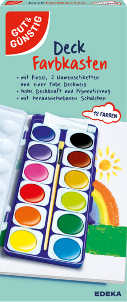 GUT&GÜNSTIG Deckfarbkasten 12er