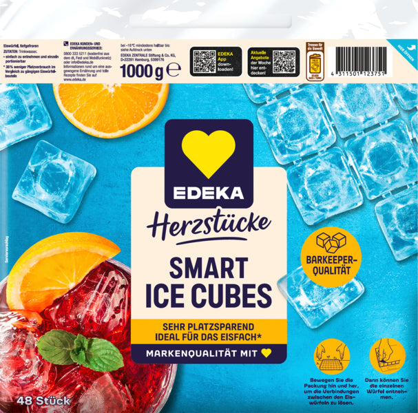 EDEKA Herzstücke Eiswürfel Flatpack 1kg