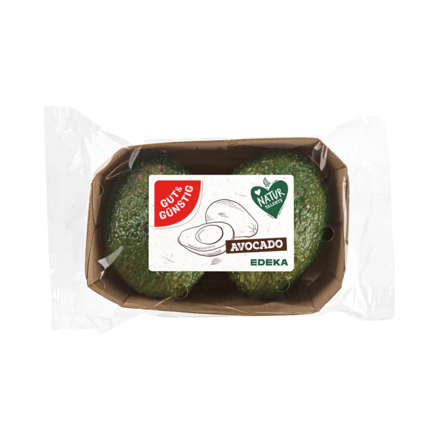 GUT&GÜNSTIG Avocados Hass Südafrika Klasse I 2ST Kartonschale in Folie