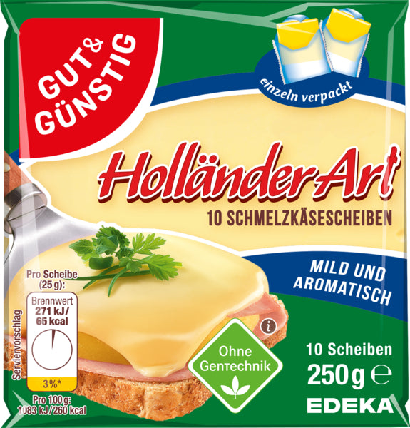 GUT&GÜNSTIG Schmelzkäse-Scheiben Holländer 250g VLOG