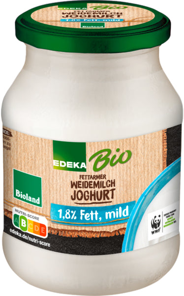 Bio EDEKA Weidemilch fettarmer Joghurt mild 1,8% 500g VLOG MW