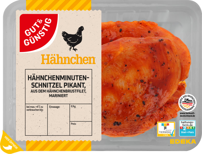 GUT&GÜNSTIG Hähnchen Minutenschnitzel pikant 400g QS ITW