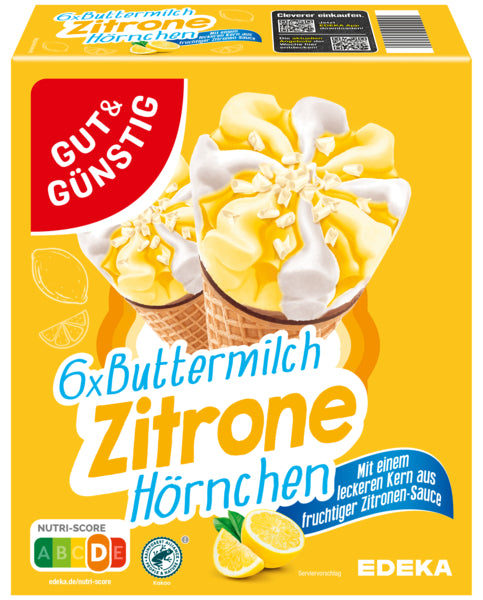 GUT&GÜNSTIG Buttermilch Zitrone Hörnchen 6x120ml