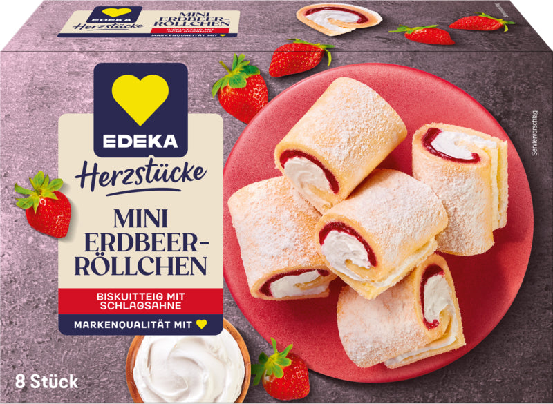 EDEKA Herzstücke Mini Erdbeerröllchen 250g