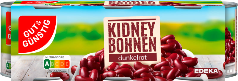 GUT&GÜNSTIG Rote Kidneybohnen 3x200g
