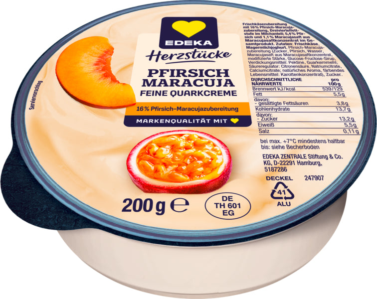 EDEKA Herzstücke Quarkcreme Pfirsich-Maracuja 200g