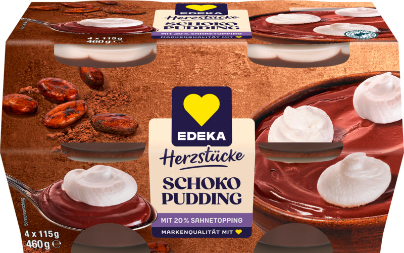 EDEKA Herzstücke Schokopudding mit Sahne 4x115g