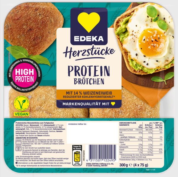 EDEKA Herzstücke Proteinbrötchen 300g – foodpipe Rostock
