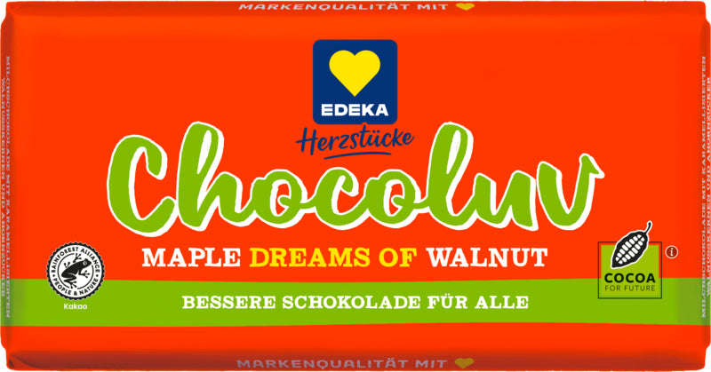 EDEKA Herzstücke Walnuss Ahornsirtup Vollmilch 150g