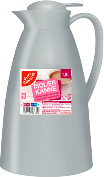 GUT&GÜNSTIG Isolierkanne grau 1l