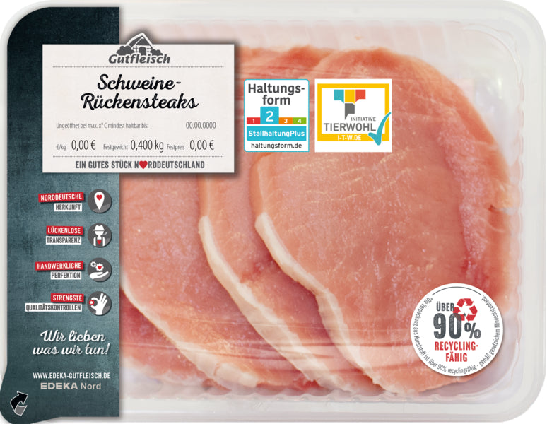Gutfleisch Schweine-Rückensteaks 400g