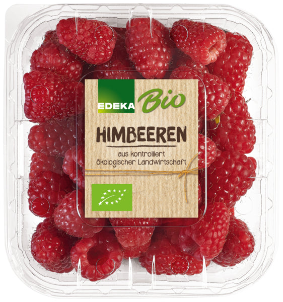 Bio Himbeeren rot Österreich Klasse II 125g Klarsicht- / Packung