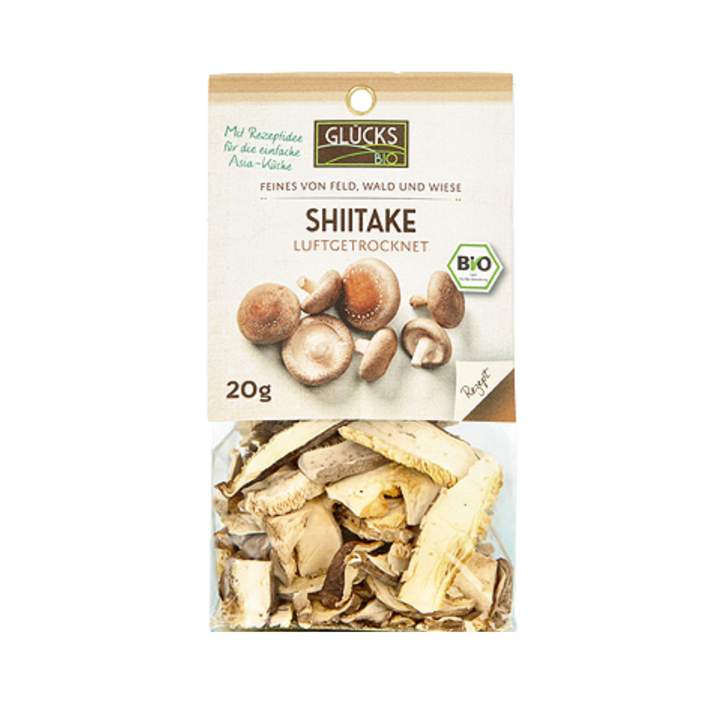 Bio Glücks Shiitake getrocknet aus Wildsammlung 20g