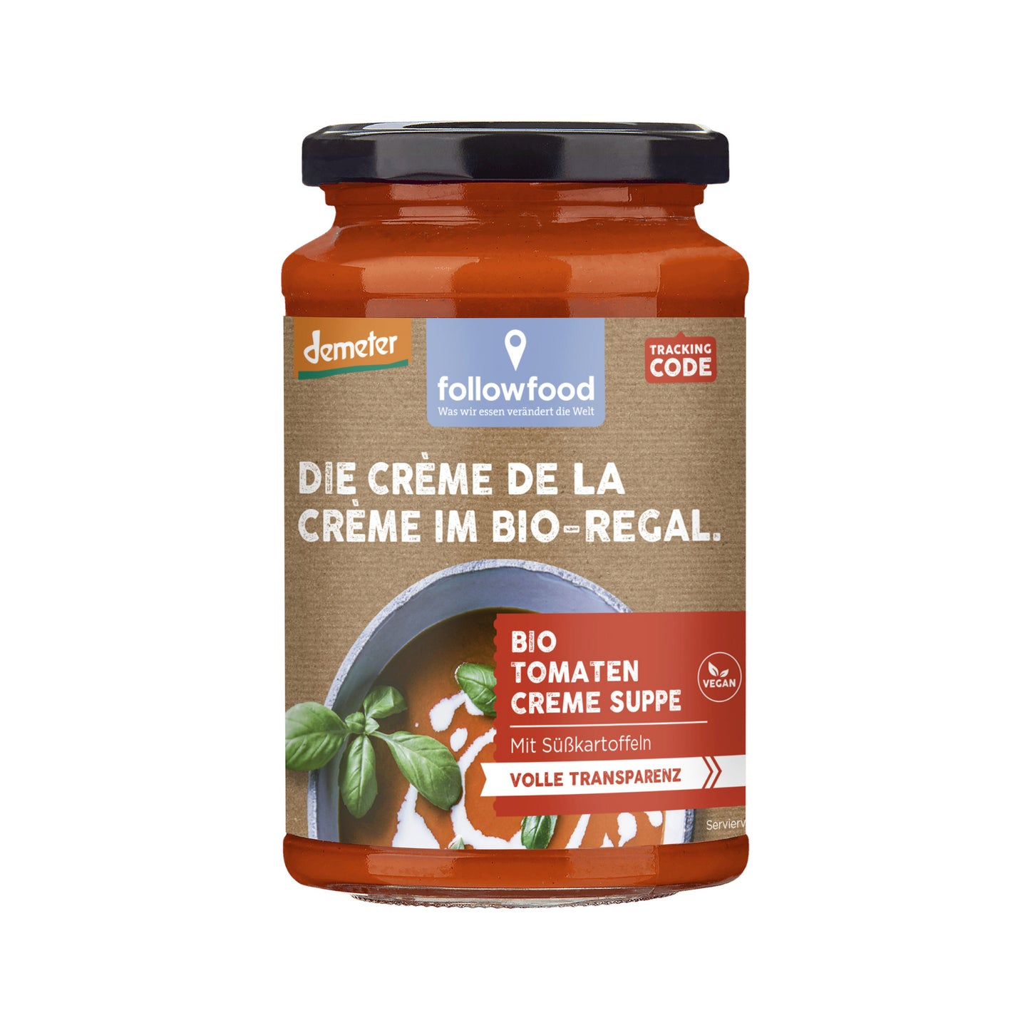 Demeter Followfood Tomaten Creme Suppe mit Süßkartoffel vegan 380ml
