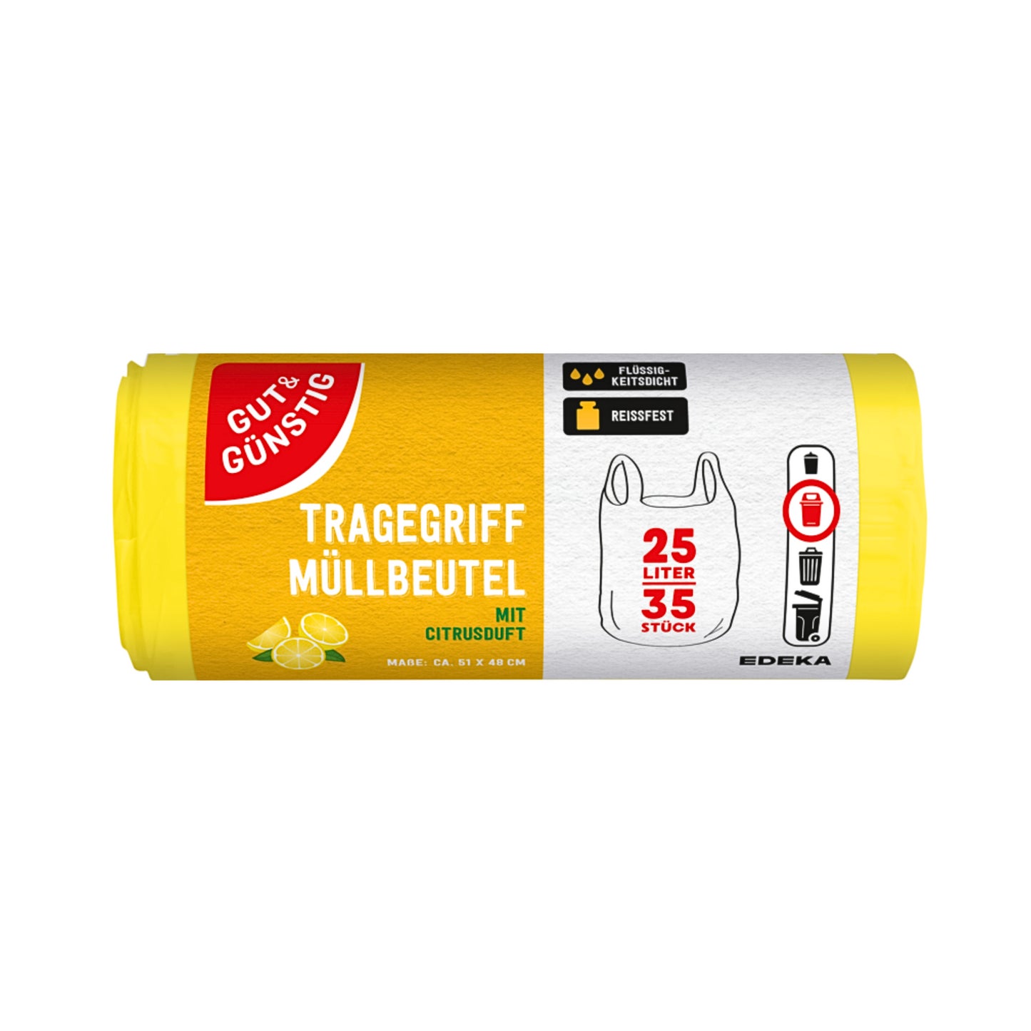 GUT&GÜNSTIG Duft-Müllbeutel mit Tragegriff Zitrone 25l 35ST