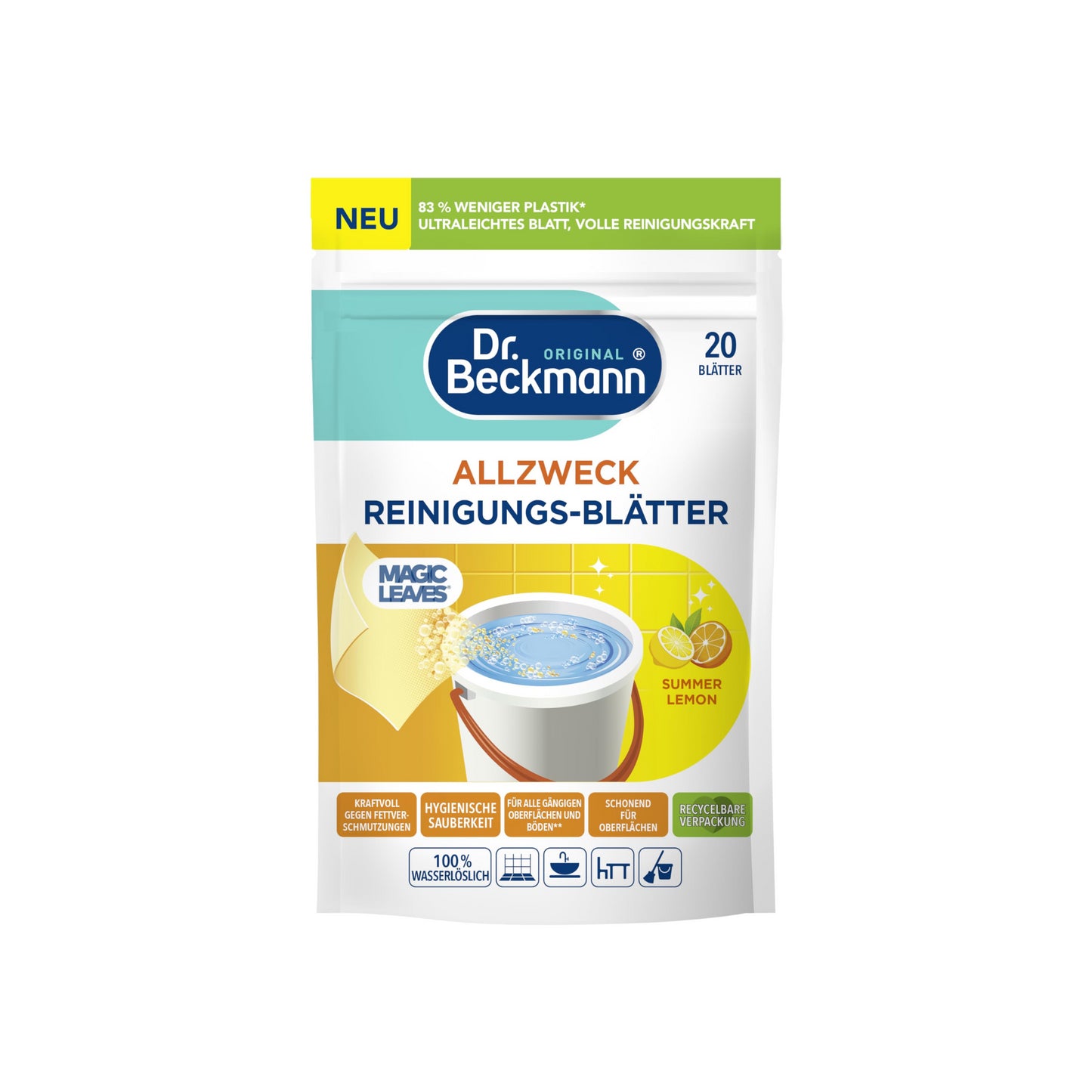 Dr.Beckmann Allzweck-Reinigungs-Blätter Summer Lemon 20ST 44g