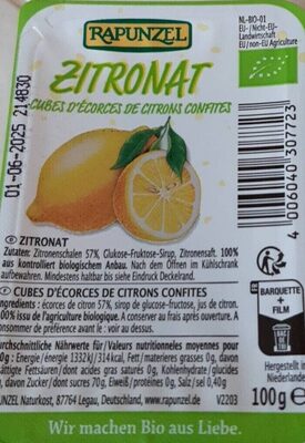 Bio Rapunzel Zitronat gewürfelt 100g