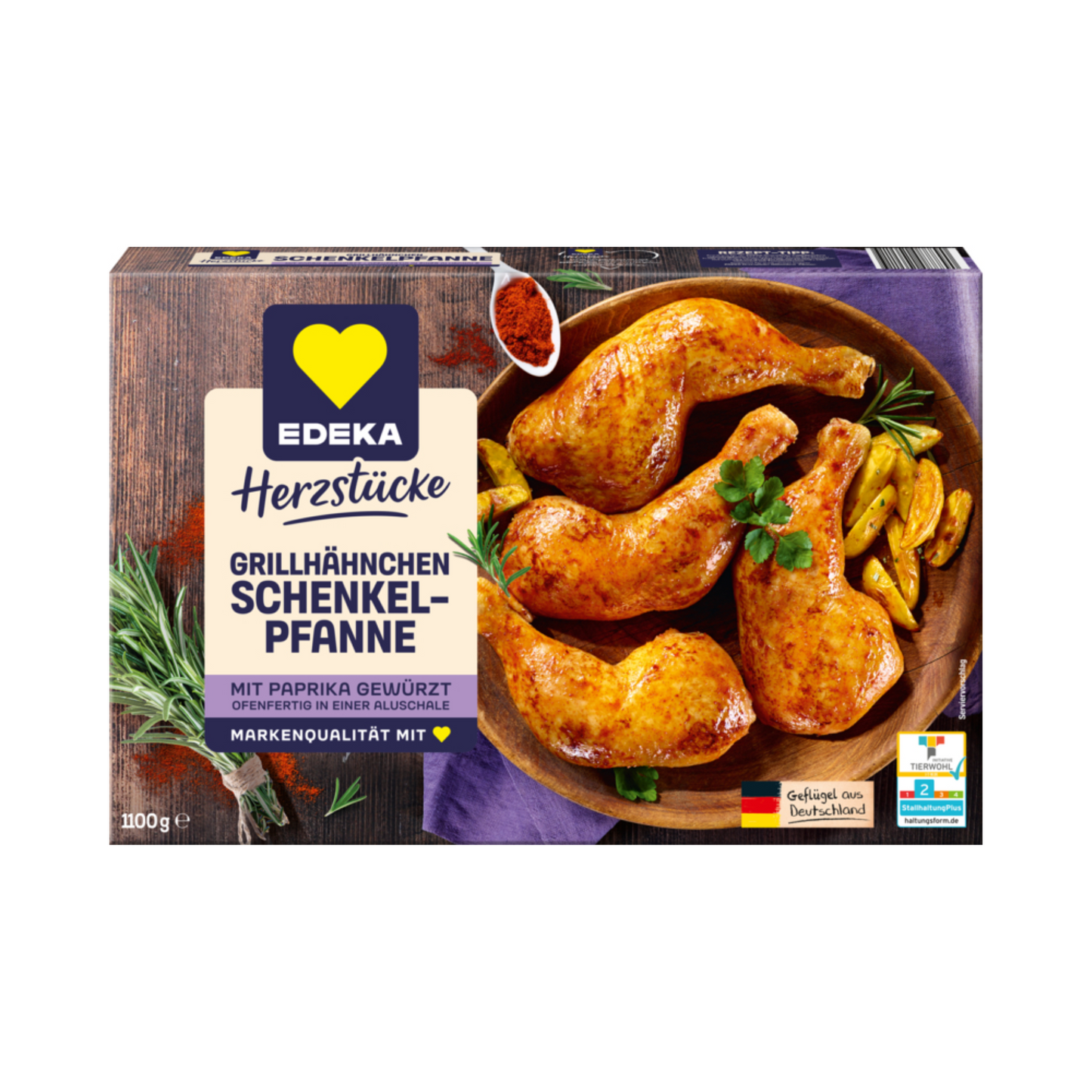 EDEKA Herzstücke Grillhähnchenschenkel-Pfanne 1,1kg VLOG QS ITW