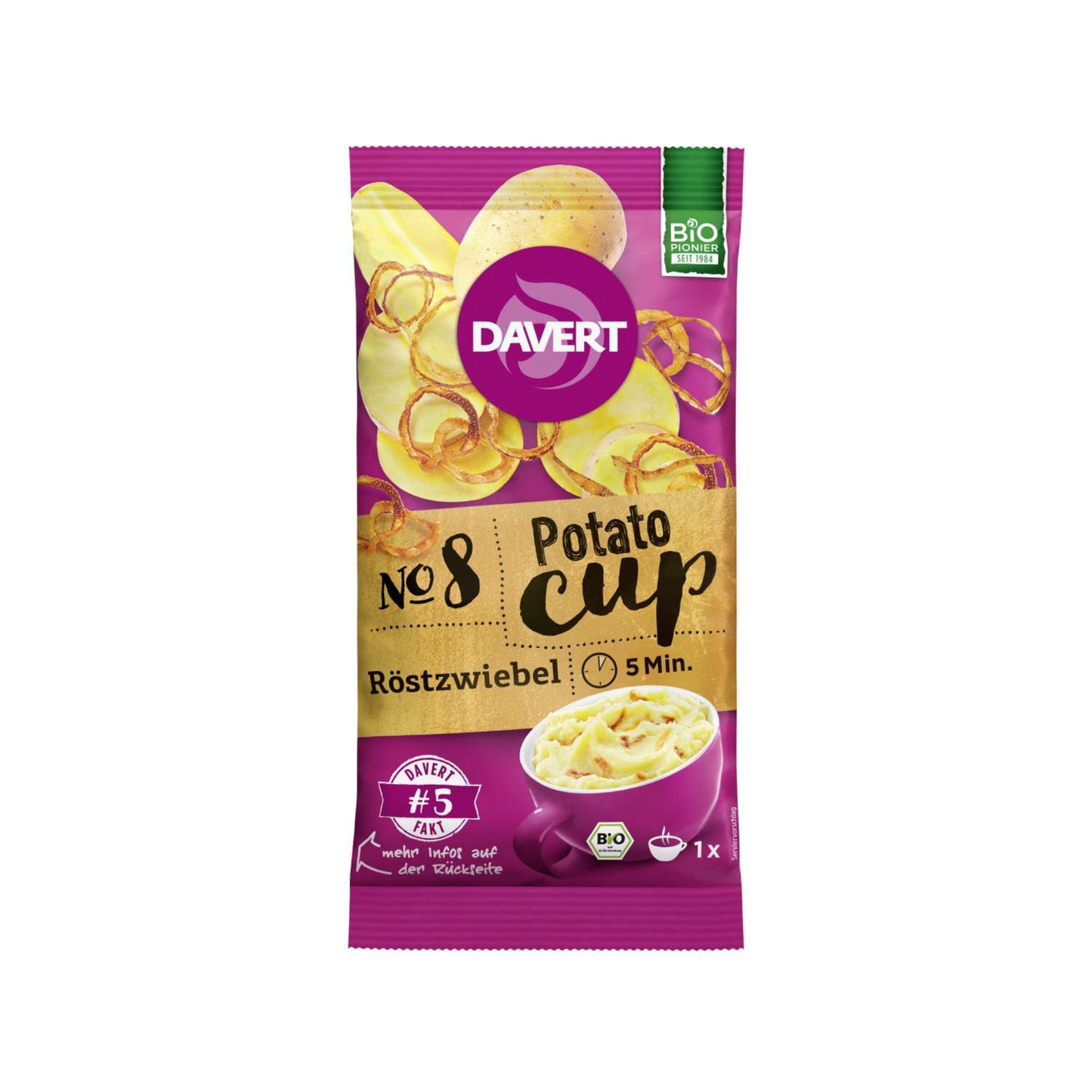 Bio Davert Potato-Cup Röstzwiebel 54g