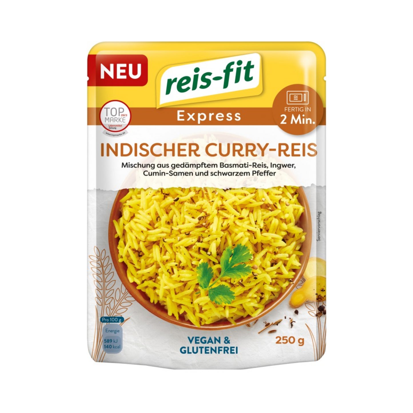 Reis-fit Express indischer Curry-Reis 250g