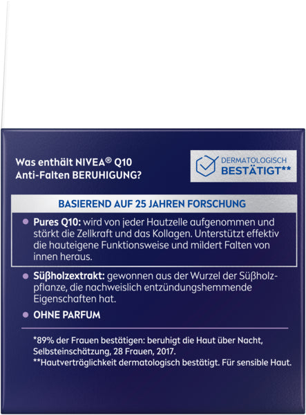 Nieva Q10 Anti-Falten Beruhigende Nachtpflege Sensible Haut 50ml