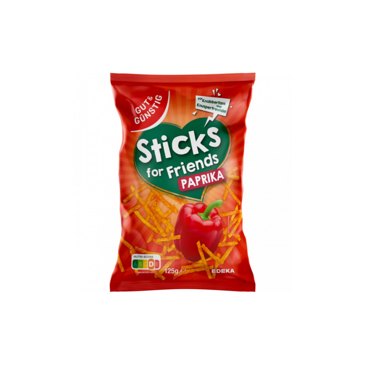 GUT&GÜNSTIG Kartoffelsticks Paprika 125g