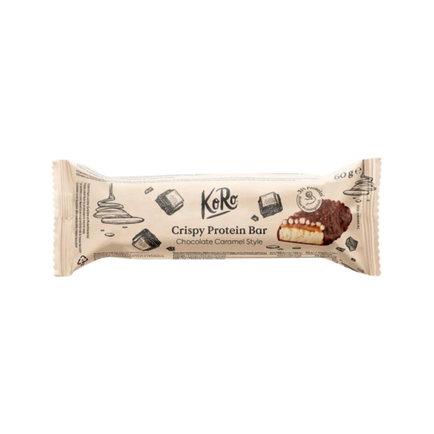 Koro Crispy Bar Chocolate Caramel 60g