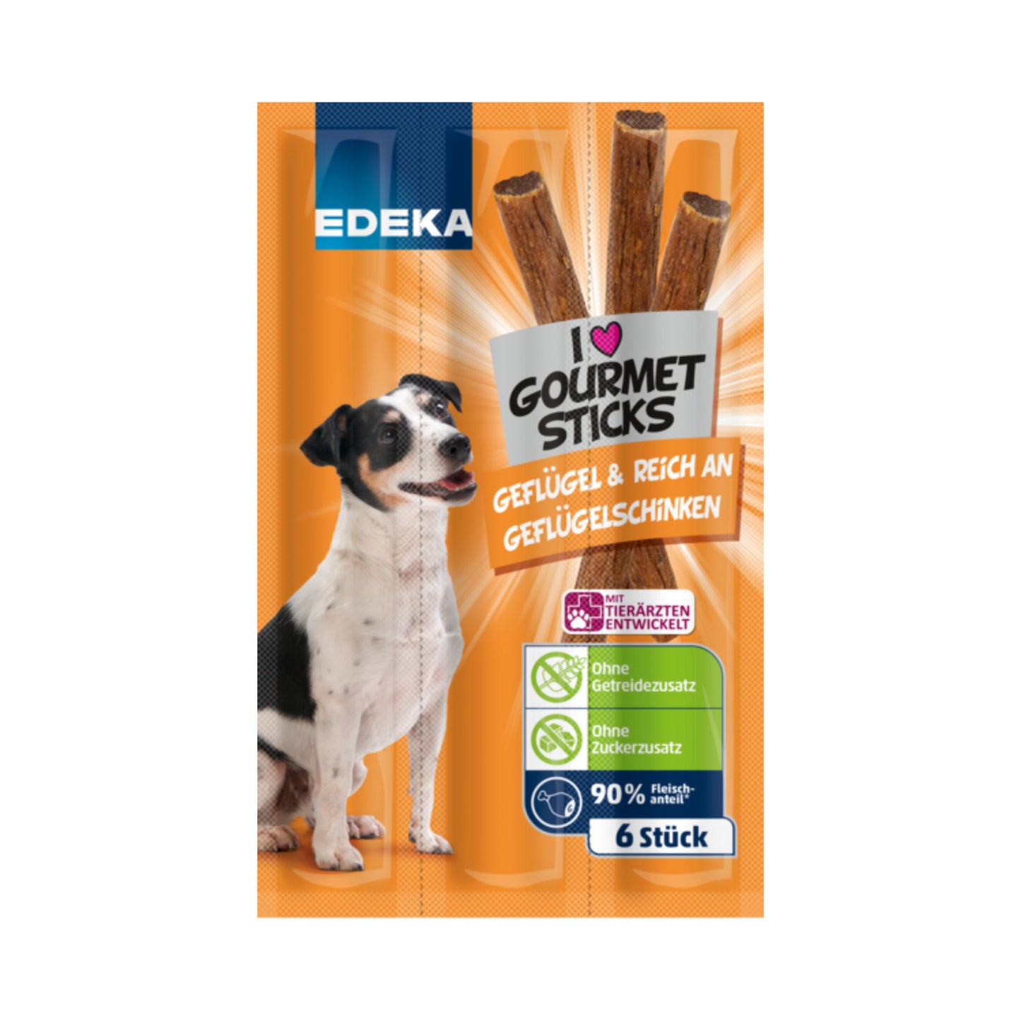 EDEKA Gourmet Sticks reich an Geflügel und Geflügelschinken 6x11g