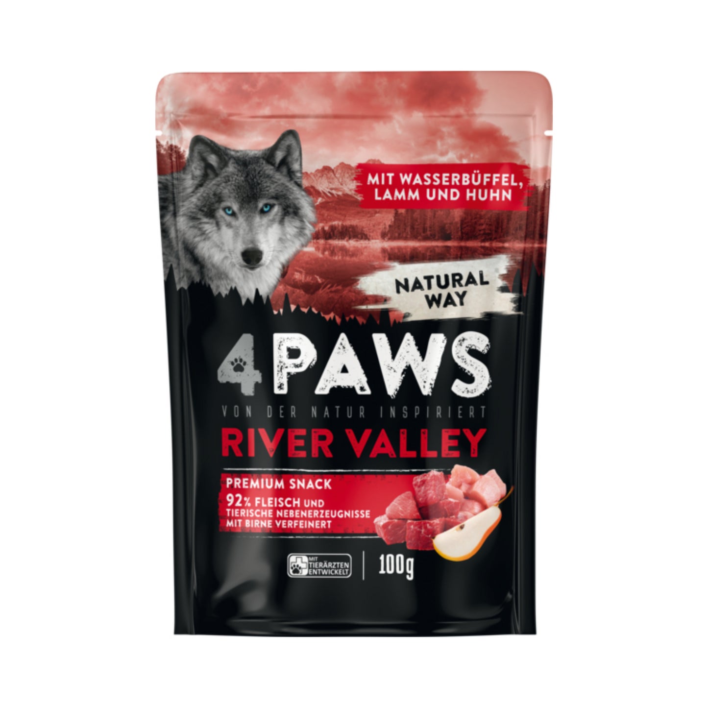 4Paws Dog Snack Lamm, Wasserbüffel, Huhn&Birne 100g