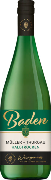 Wein-Genuss Müller Thurgau Baden QbA halbtrocken 1l