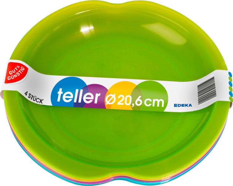 GUT&GÜNSTIG Kunststoff-Teller bunt 4ST