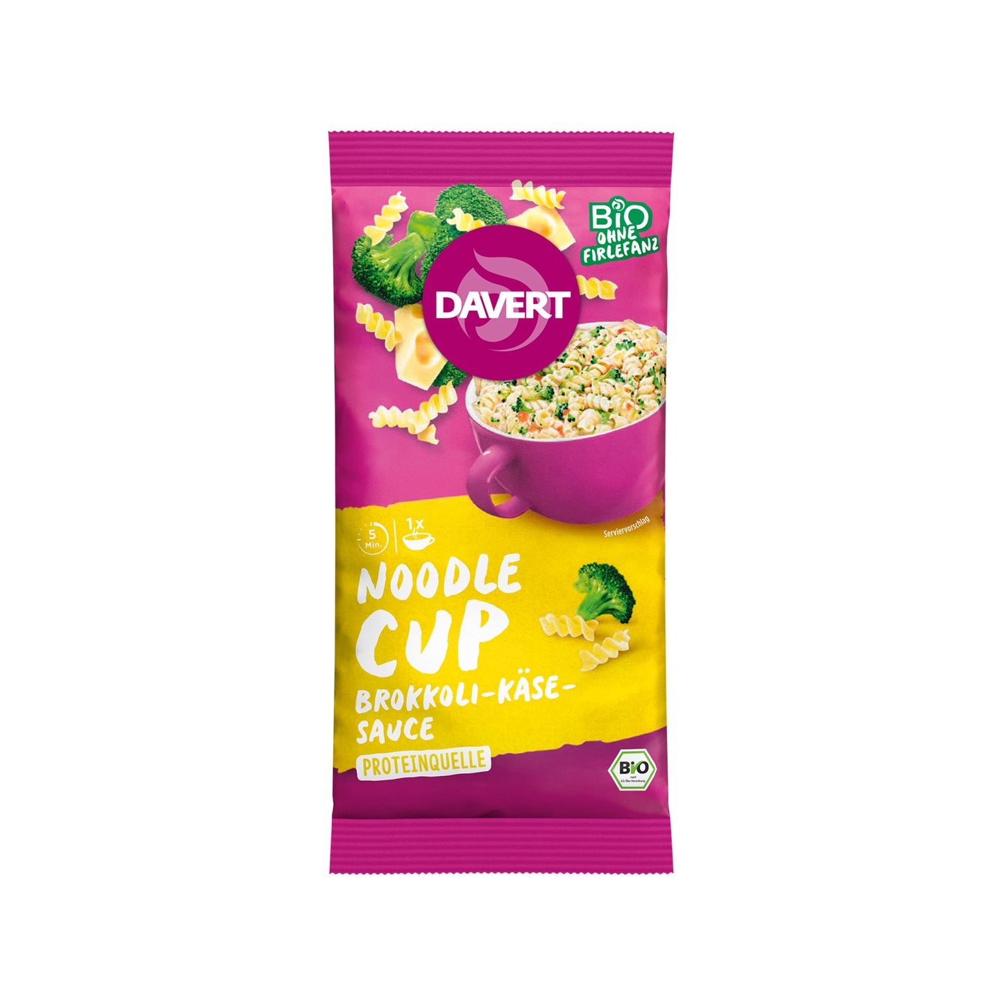 Bio Davert Noodle-Cup Brokkoli-Käse-Sauce 64g