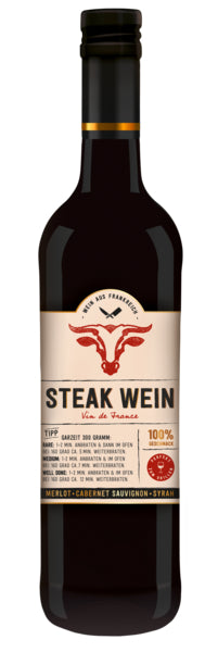 Steak Wein Vin de France halbtrocken 0,75l