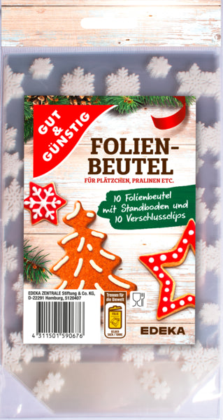 GUT&GÜNSTIG Folienbeutel Weihnachten 10ST