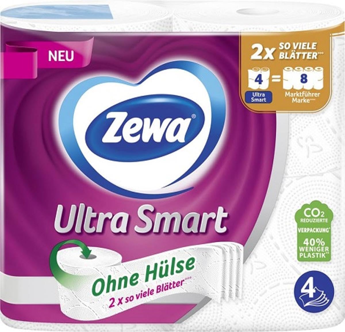Zewa Ultra Smart Toilettenpapier weiß 4-lagig 4x280BL