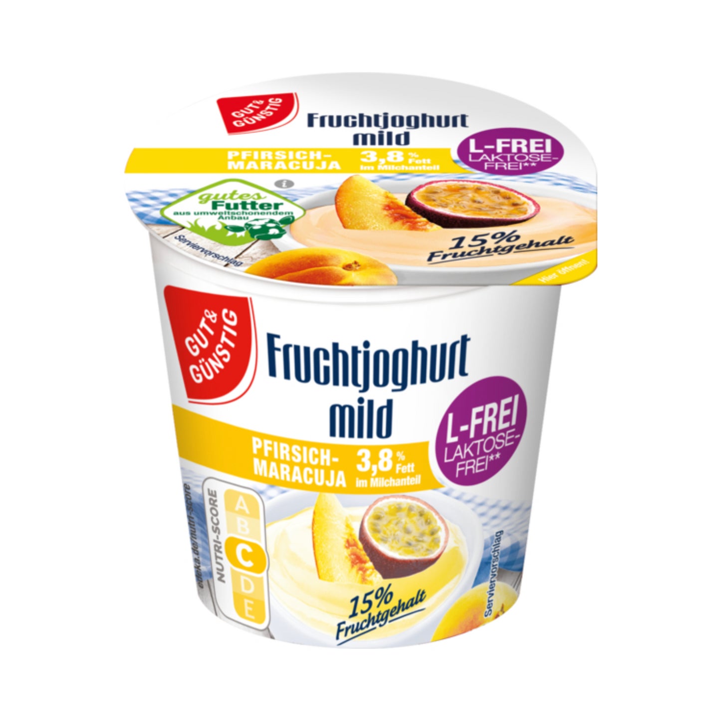 GUT&GÜNSTIG Fruchtjoghurt Pfirsich mild laktosefrei 3,8% 150g