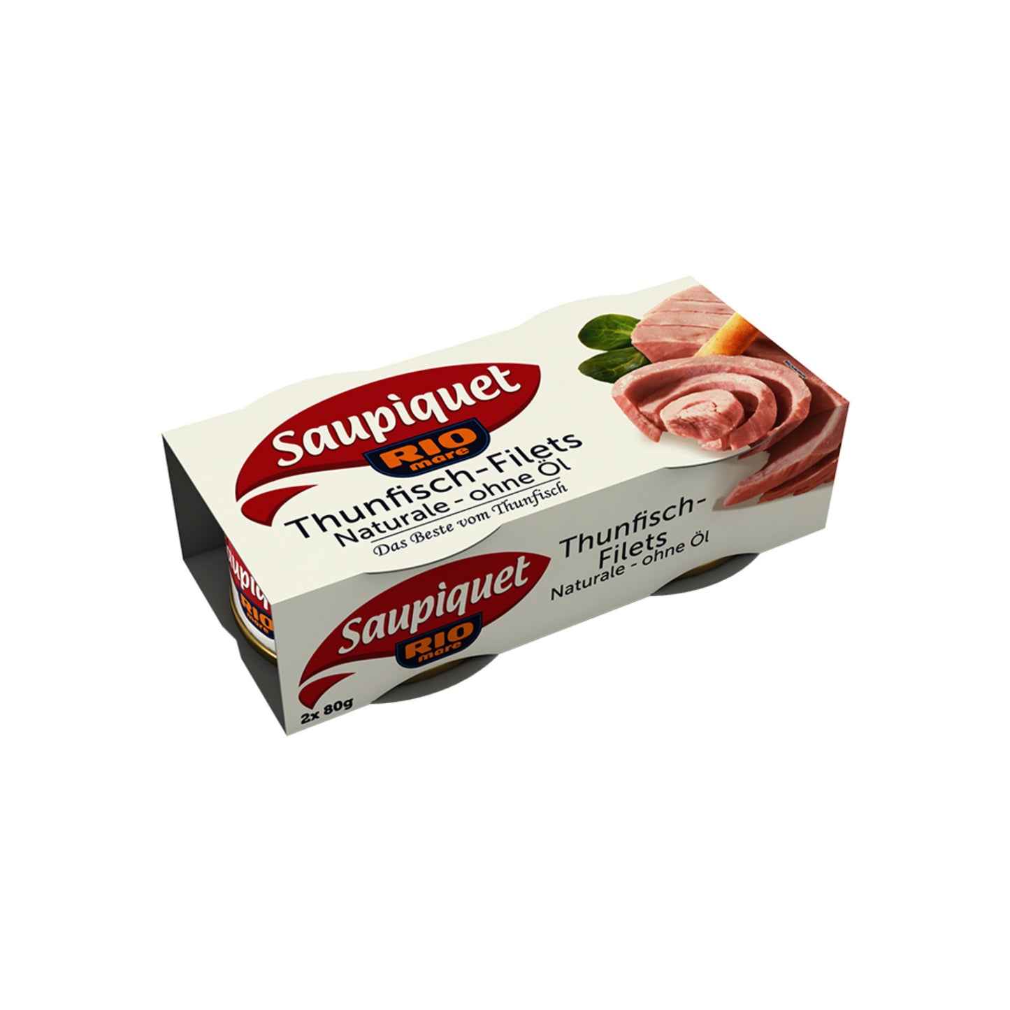 Saupiquet Thunfisch Filet Naturale ohne Öl 2x80g