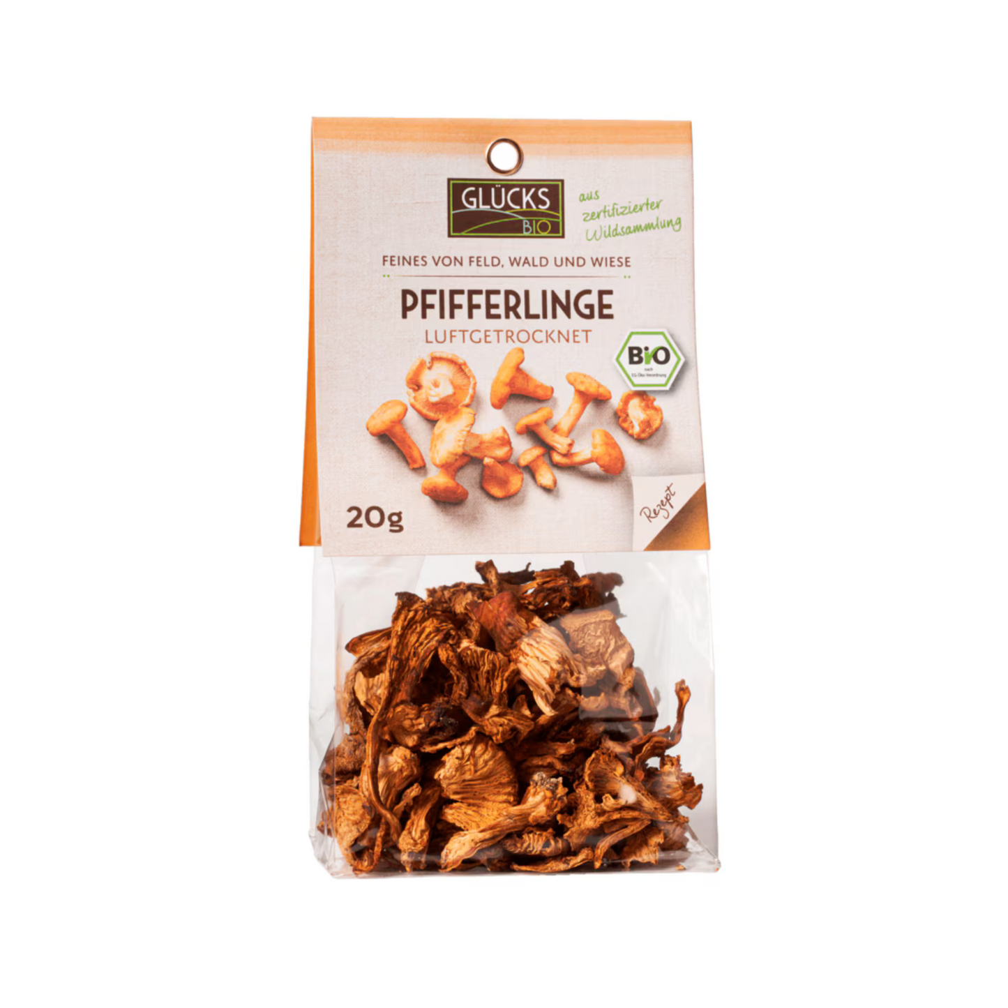 Bio Glücks Pfifferlinge getrocknet aus Wildsammlung 20g