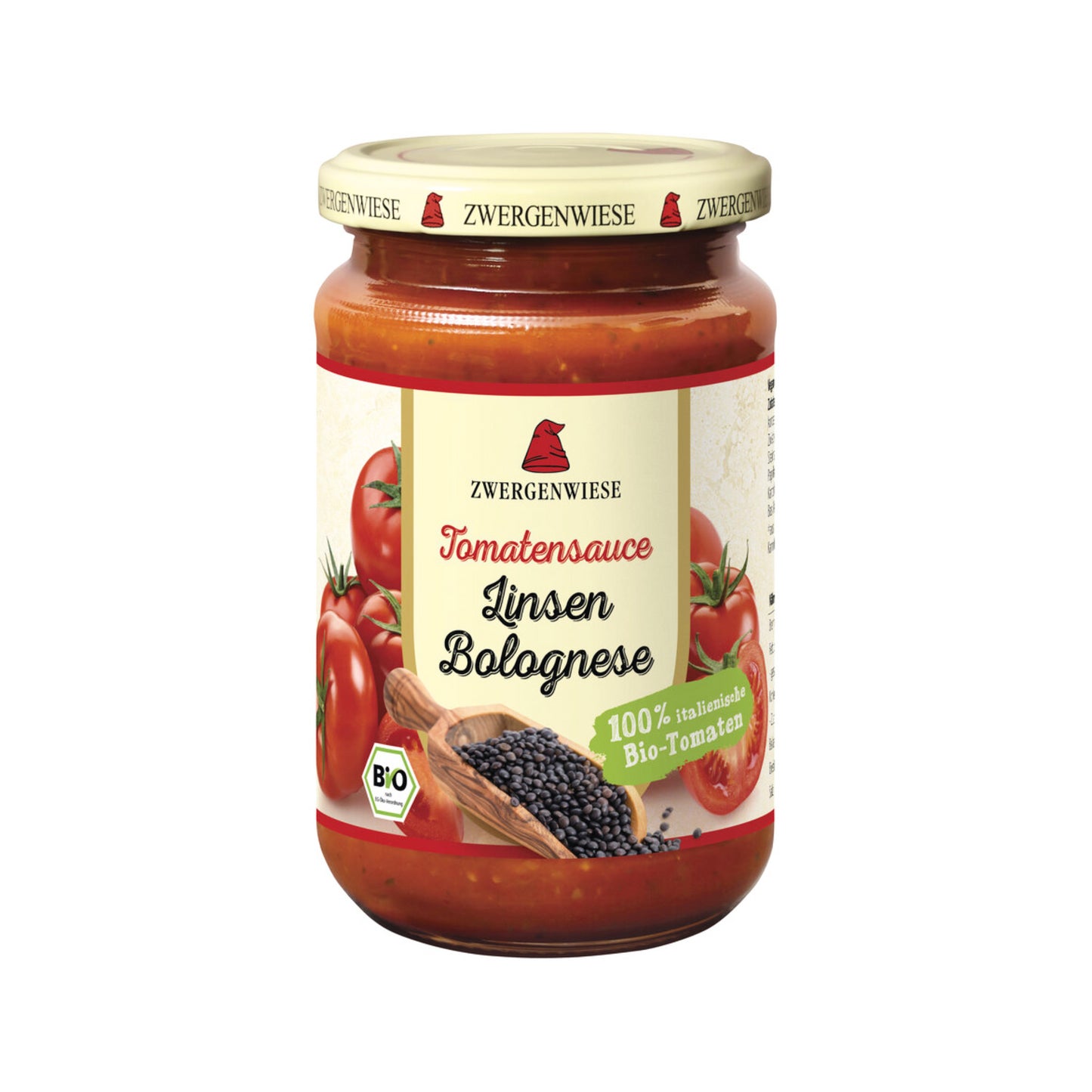 Bio Zwergenwiese Tomatensauce Linsen Bolognese vegan 340ml